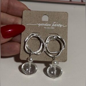 Garden Party new stunning dangle earrings silver tone pierced ear